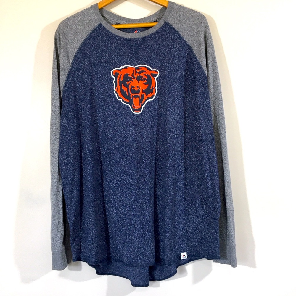 Majestic NFL Bears Logo Baseball Style Jersey‎ Shirt